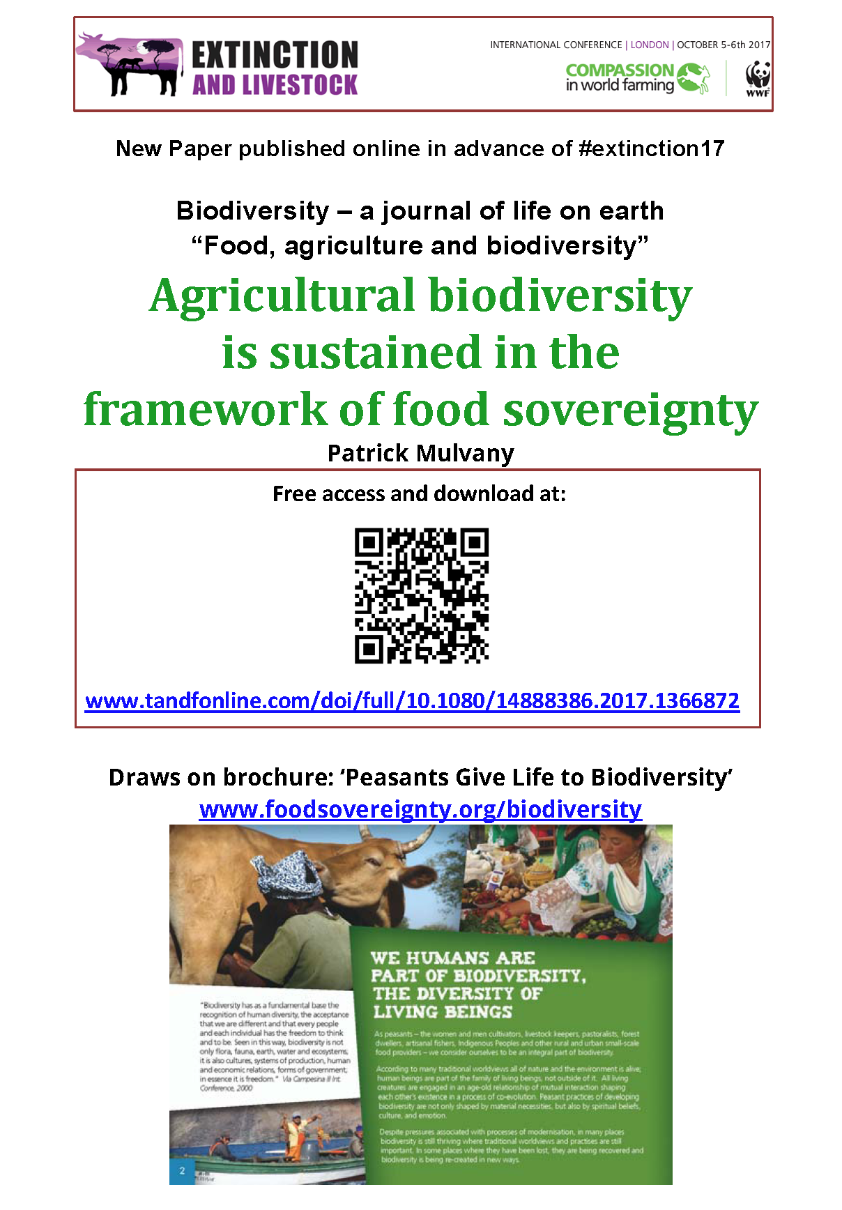 Agricultural biodiversity is sustained in the framework of food sovereignty